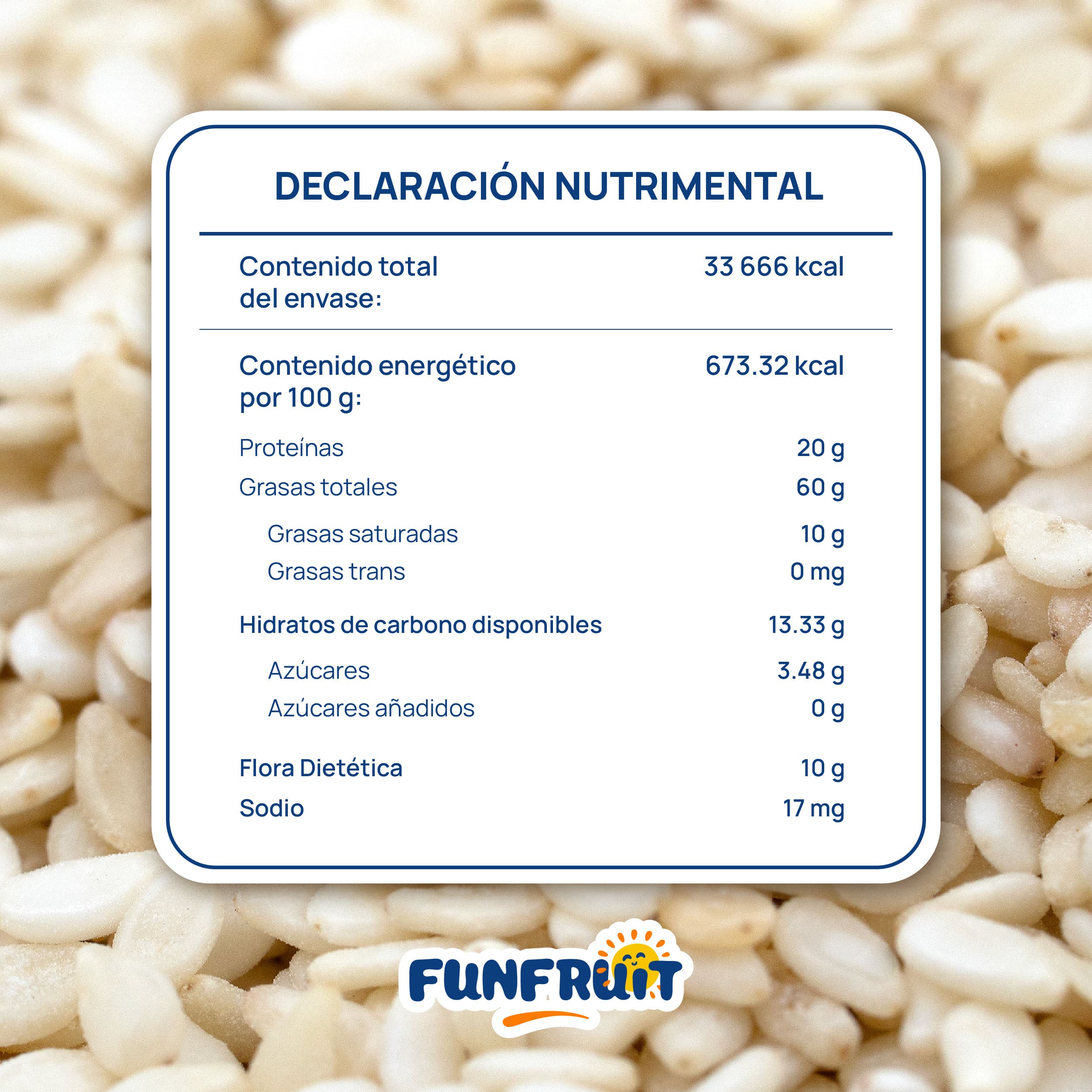 FUN FRUIT - DESCRIPCIÓN - Ajonjolí blanco_2 - Declaración nutrimental